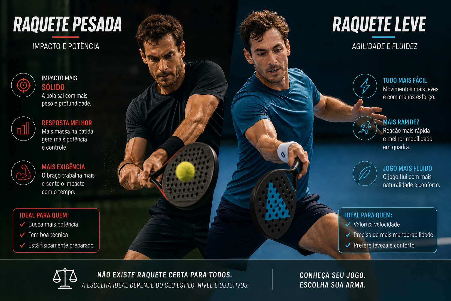 Raquete de padel qual melhor escolha de acordo com meu jogo.